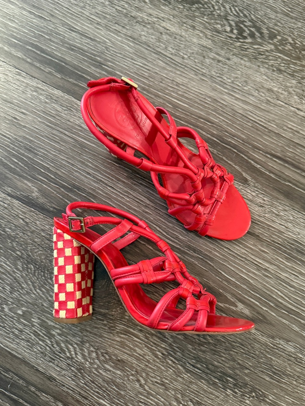Tory Burch Layce Red Strappy Sandals
